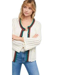 Anthropologie Postmark Elsie Open Stitch Crochet Cardigan Sweater Size XS